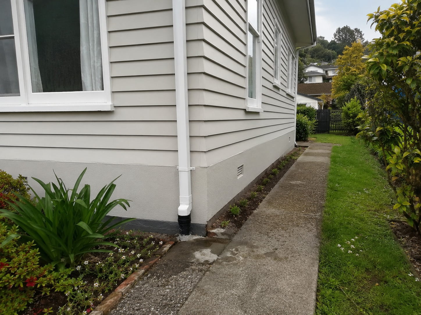 Spouting and downpipe on a Whangarei home