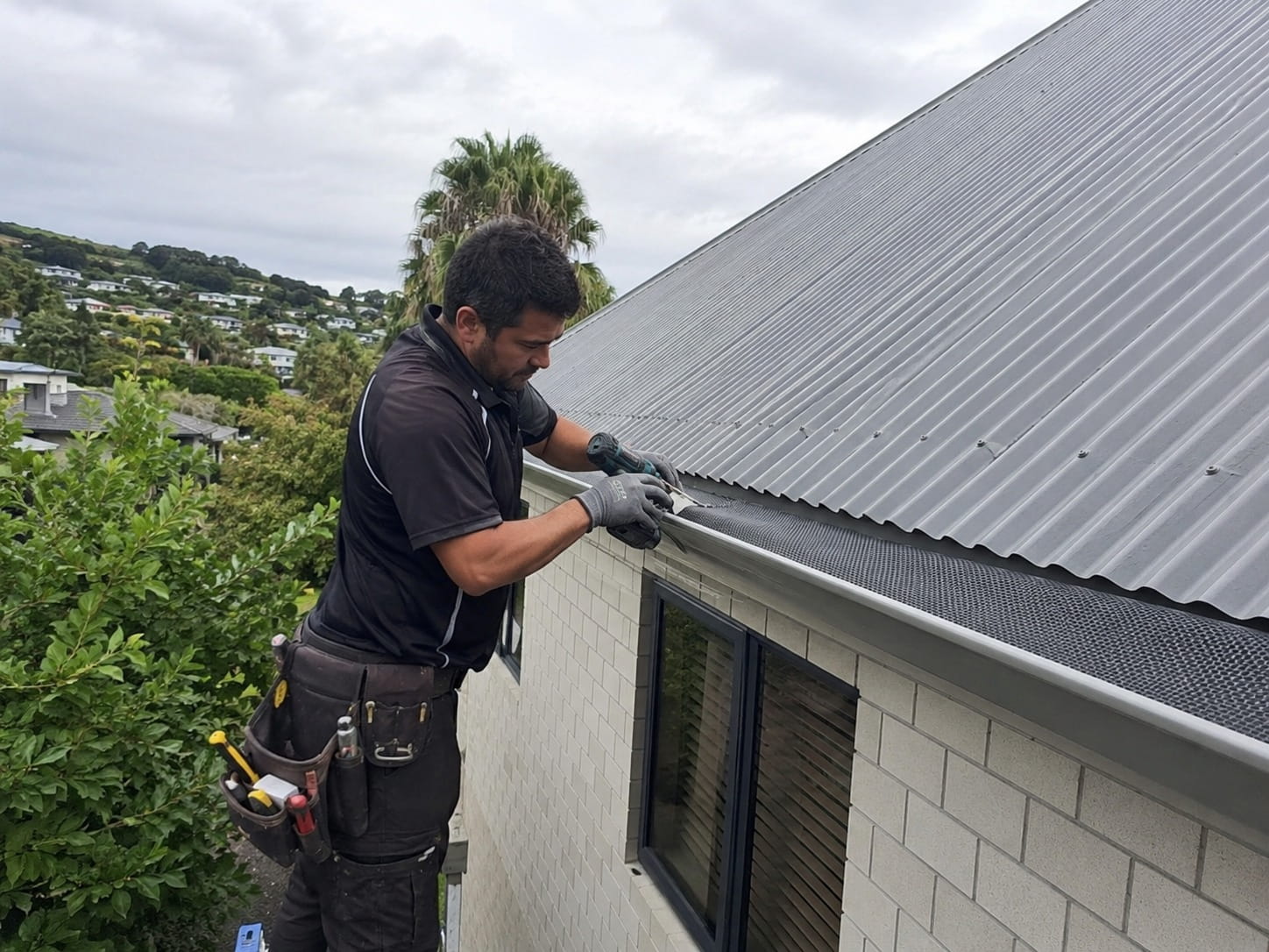Spouting cleared and prepared for gutter guards in Whangarei